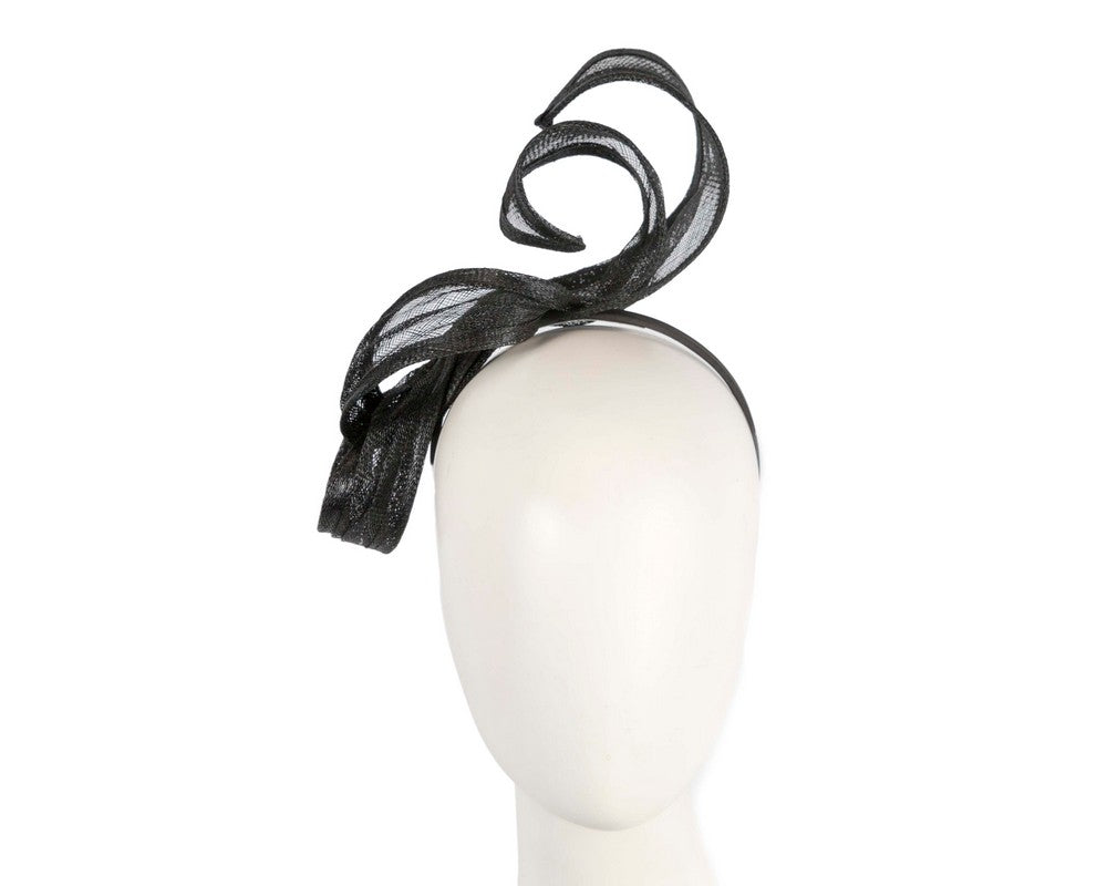 Black sinamay fascinator by Max Alexander